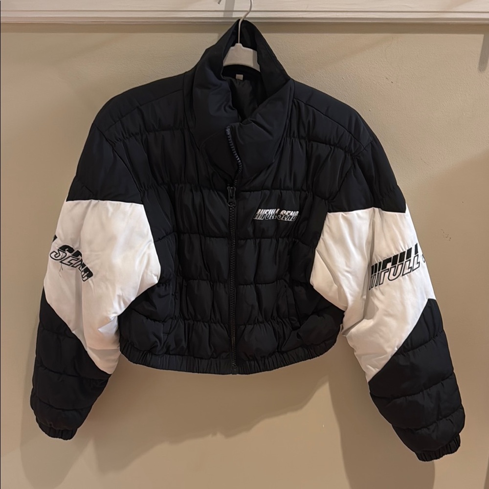 Black and White Puffer Jacket